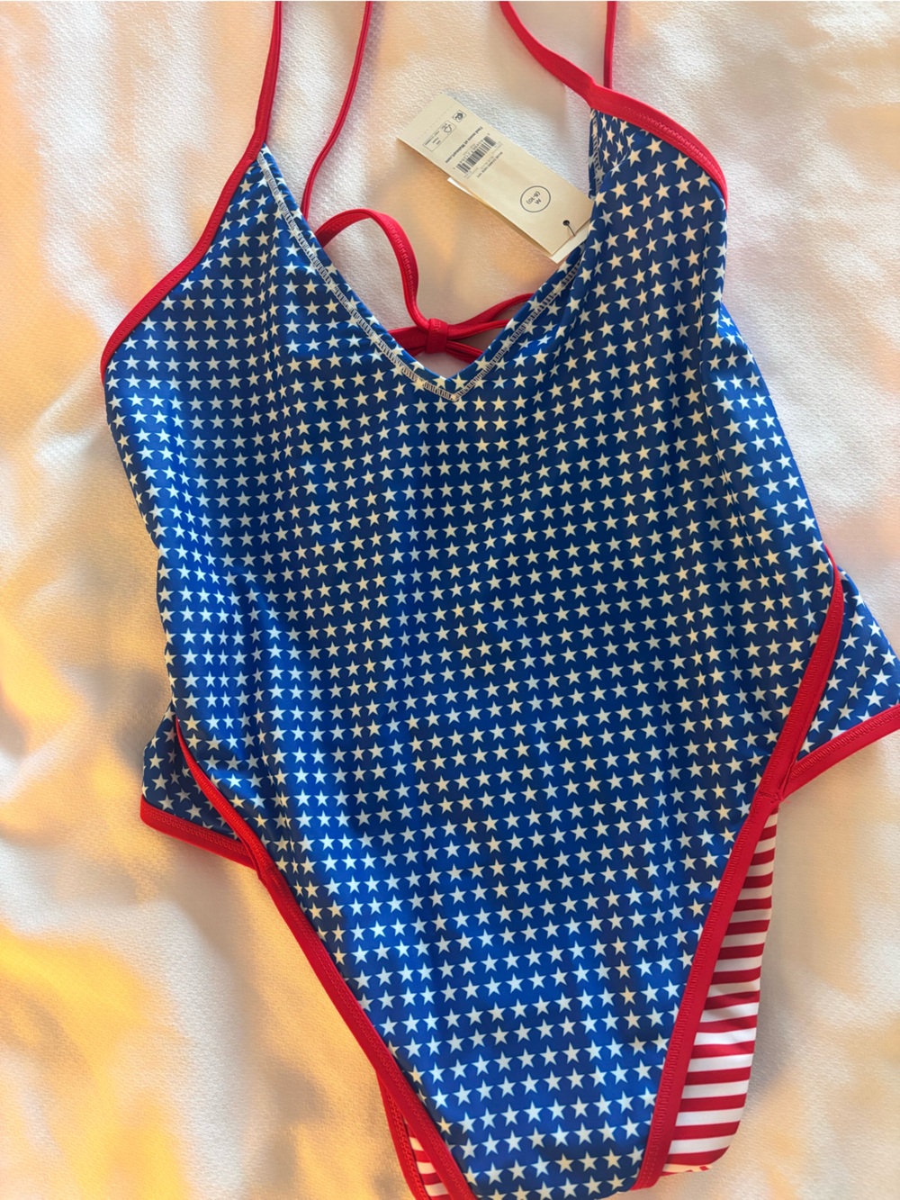No Boundaries Reversible One-Piece Swimsuit with Red Trim